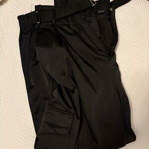 Zara black satin cargo pants